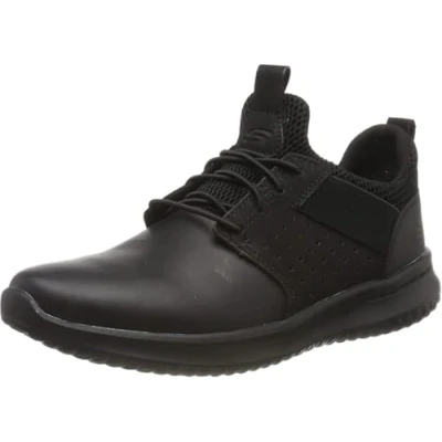 Image of Skechers Delson AXTON, Men&#039;s Axton Trainers, Black (Black Leather Bbk), 12 UK (47.5 EU)