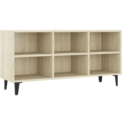 Image of vidaXL TV Cabinet with Metal Legs Sonoma Oak 103.5x30x50 cm