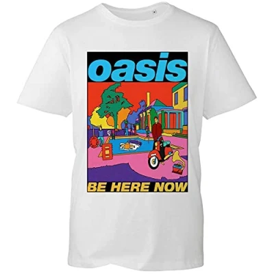 Image of Oasis Be Here Now Illustration Official Tee T Shirt Mens Unisex (XX Large) White