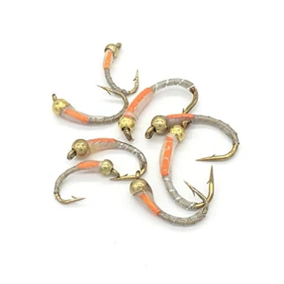 Image of Fly Fishing White BeadHead Epoxy Buzzers 8 pack trout flies Size 10 14#DR1 H