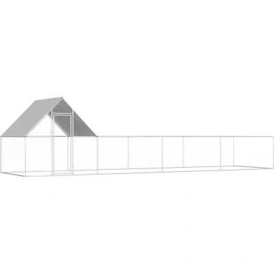Image of vidaXL Chicken Coop 8x2x2 m Galvanised Steel