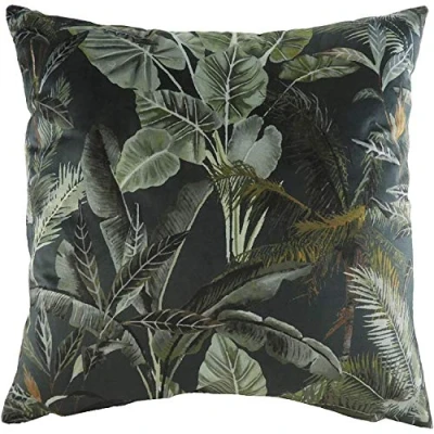 Image of Evans Lichfield Kibale Leaves Cushion Cover, Multi, 43 x cm