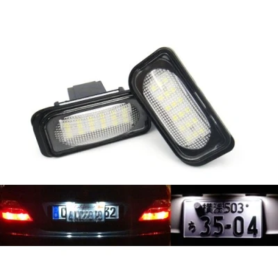 Image of 2x LED Licence Number Plate Light White Canbus For MB W203 C Class Saloon C209 CLK R230 SL Crossfire