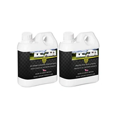 Image of PROTEX Caravan &amp; Motorhome Cleaning Kit. Hi Foam Cleaner Concentrate 1 Ltr. Protective Seal Shine