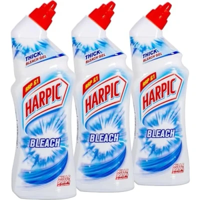 Image of Harpic Toilet Bleach Gel, Original Scent, Pack 6 x 750 ml, Kills 99.9% of Bacteria, Cleaner