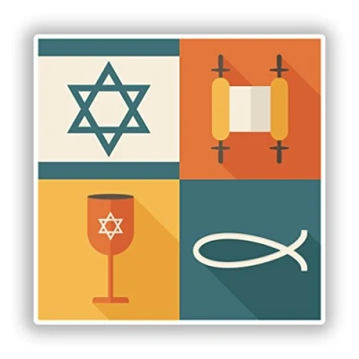 Image of 2 x 15cm/150mm Jewish Religious Symbols Vinyl Stickers Travel Luggage #10090