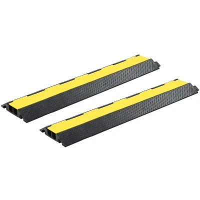 Image of vidaXL Cable Protector Ramps 2 pcs Channels Rubber 101.5 cm