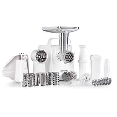 Image of Klarstein Mighty Mince Meat Grinder, Mincer, Mincer Machine, White