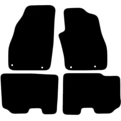 Image of Carsio Carpet Car Mats For Fiat Punto 2012 Onwards 4 Piece Set With Clips Tailored Fit Floor Mat Complete Accessory Black Custom Fitted All Weather, Anti Slip Backing &amp; Grey Trim