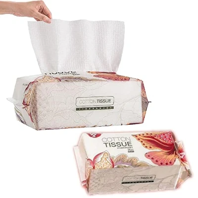 Image of OUGEER 2Pack Disposable Cleaning Face Towel, Non woven Fabric Wipers Washcloths, Makeup Facial Soft Pads, Beauty Towels,Thickened Version