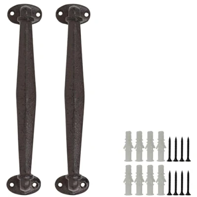 Image of Woodside Cast Iron Heavy Duty Door Handles, Vintage Cupboard &amp; Drawer Pull for Home Garden Furniture, Pack of 2