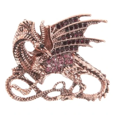 Image of LUOEM Animal Brooch Fierce Dragon Pins Rhinestone Lapel Pin Fashionable for Women Men (Purple )