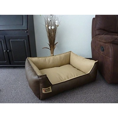 Image of 70 cm X 50 Similpelle Dog Bed Artificial Leather grey