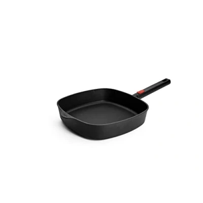 Image of Woll Diamond QXR Eco Logic Square Pan Inductive 28 x cm 6.5 High with Removable Handle Suitable for All Hob Types PFAS Free Cast Aluminium Oven Proof Black