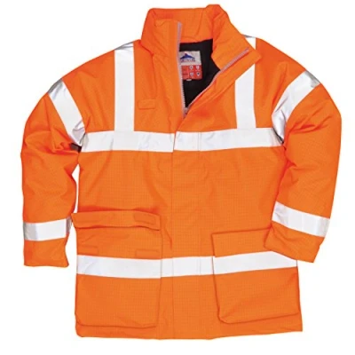 Image of Bizflame Rain Hi Vis Antistatic FR Jacket (Orange)