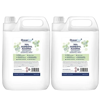 Image of IPA Disinfectant Rubbing Isopropyl Alcohol 5L Litre Kills 99% Bacteria, Germs Sanitiser Sanitizer (Pack of 2)