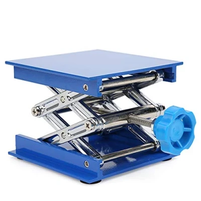 Image of Lift Tables,Lab Stand Table,Adjustable Laboratory Scissor Jack Lifter,Aluminum Oxide Lab Lifting Platform,for Physical, Chemical, Biological Experiments,100 x 100 40mm