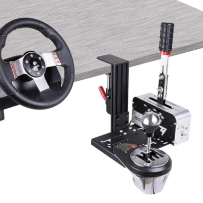 Image of Universal Desk Mount For Racing Sim Shifter &amp; Handbrake Compatible With Logitech G Driving Force Shifter/Thrustmaster TH8A Shifter&amp;TSS Handbrake/Fanatec ClubSport &amp;Handbrake,USB