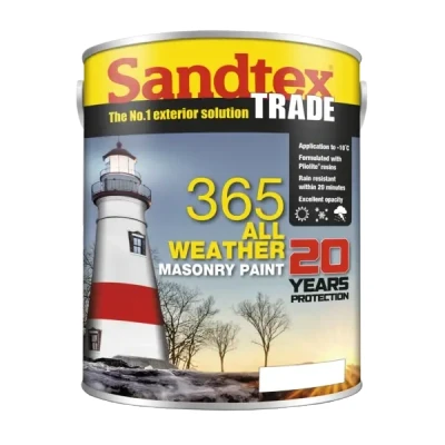 Image of Sandtex Trade 365 All Weather Masonry Paint, Brilliant White 5L