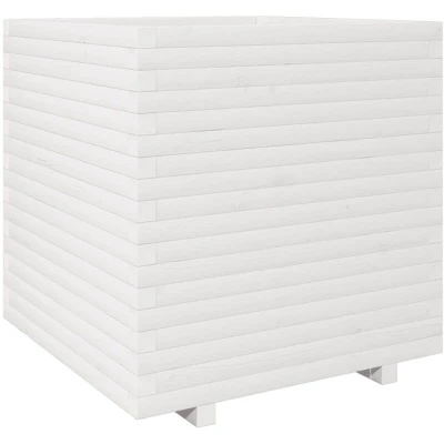 Image of vidaXL Garden Planter White 70x70x72.5 cm Solid Wood Pine