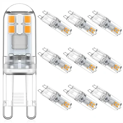 Image of Yuiip 2W G9 LED Bulbs, Warm White 2700K, 360 Beam Angle, 10W 20W Halogen Replacement, Bi pin Socket, Non Dimmable, 220 240V AC, Energy Efficient, Instant Brightness, Pack of 10