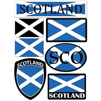 Image of Biomar Labs® 7 x Vinyl Stickers Set Decals Scotland Scottish National Flag Car Motorcycle Helmet D 17
