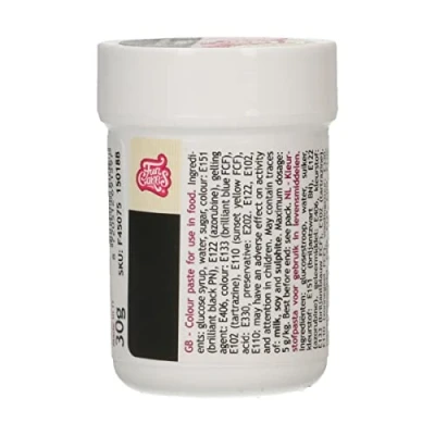 Image of FunCakes Food Colour Paste Black; Concentrated Colouring for Batter, Cream, Fondant, Marzipan, Dough, Modelling and Flower Paste. Halal Kosher. 30 g