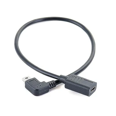Image of Yjcnelcr UsbC To USB Cable Type C 5P Adapter 90 Degree Angle MiniUSB Female Data Transfer Male Converter