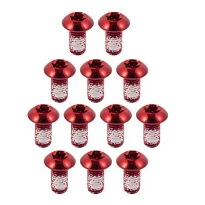 Image of Chooee Bike Disc Brake Rotor Bolts M5x10mm,12pcs Bicycle Rotors Screw for MTB/Mountain Red