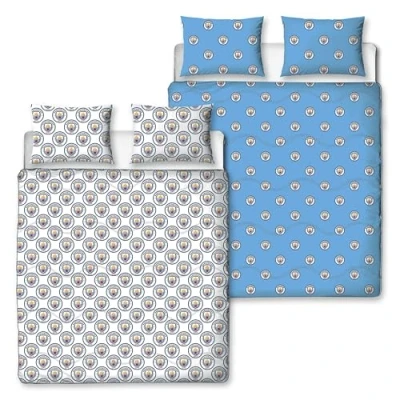 Image of Character World Manchester City FC Official Double Bed Coverless Duvet Bedding Reversible Quilt, Pillows &amp; Pillowcases Washable Perfect For Travelling Sleepovers 10.5 tog