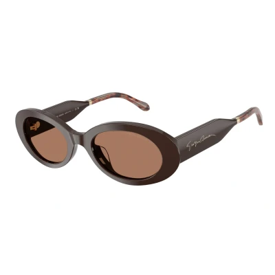Image of Giorgio Armani Donna AR8234U 622773 Occhiali da sole Acetato Marrone Rotonda Normale