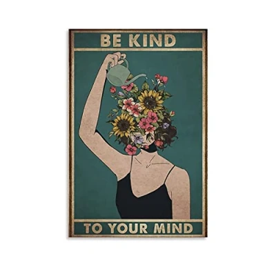 Image of Rudd Mental Be Kind To Your Mind Poster Decorative Painting Canvas Wall Posters And Art Picture Print Modern Family Bedroom Decor 08x12inch(20x30cm)