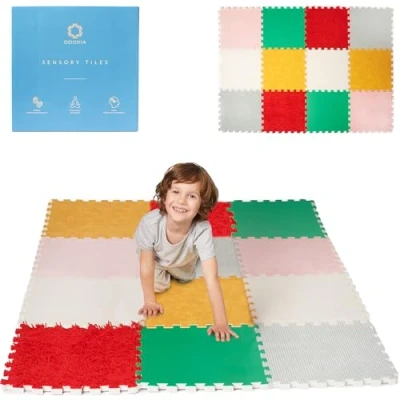Image of Sensory Mats for Autistic Children Barefoot Stimulation Kids Interlocking Floor Tiles Multi Exploration Play Toys Tactile Orthopedic Mat