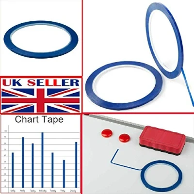 Image of 3mm Self Adhesive Whiteboard Grid Gridding Marking Tape Non Magnetic Fine Tapes (Blue)