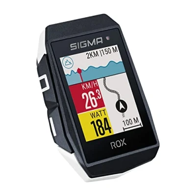 Image of SIGMA SPORT ROX 11.1 EVO White HR Set Bike computer wireless GPS &amp; navigation incl. SHORT BUTLER and heart rate sensor Outdoor with a variety of smart functions