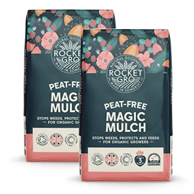 Image of Organic Mulch 2 x 50 Litre Peat Free rich in N:P:K natural fertiliser soil conditioner slug repeller bundle save 30%