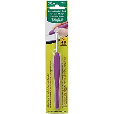 Image of Clover 1045/G Amour Crochet Hook: 4.0mm, Metal, Multicoloured, 4mm