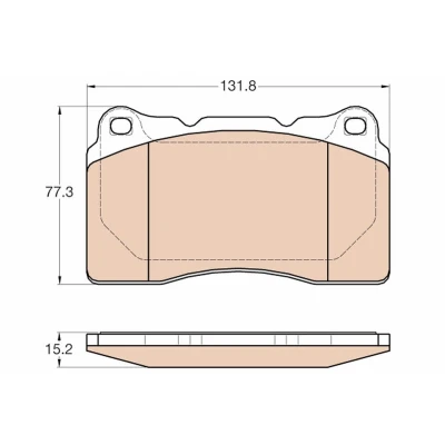 Image of 3064513, 30645135, 306451352, 3064613, 30646135 Brake pad set TRW GDB2007 not prepared for wear indicator VOLVO: V70 2, S60 I, RENAULT: MEGANE 3 Coupe