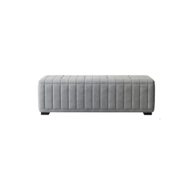 Image of Bedroom Bench for End of Bed Ottoman with Storage, Safety Hinge in Upholstered Fabrics, Large Storage Bedroom, Living Room(Gray) Footstool ( Color : Gris ,