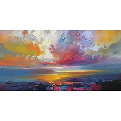 Image of Art Group AFWDC93190 The Scott Naismith Uig Clouds Canvas Print, Cotton, Multi Colour, 1.8 x 50 100 cm