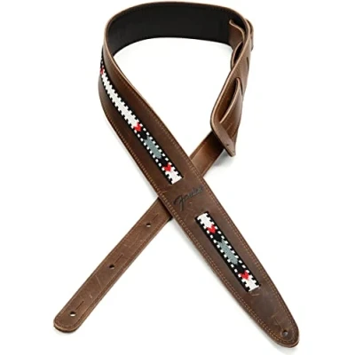 Image of Fender Paramount Acoustic Leather Strap Brown