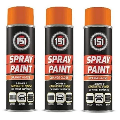 Image of 250ml High Grade Matt Gloss Household Spray Paint Can for Autos Wood Metal Plastic Graffiti (3, Orange Gloss)