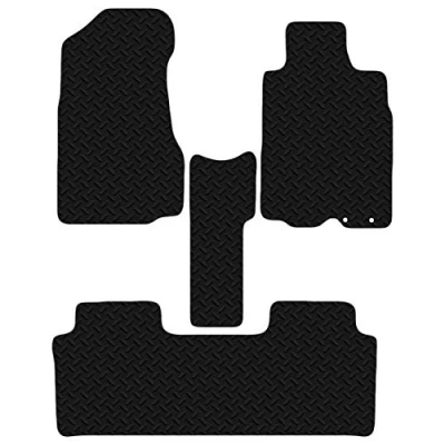 Image of Carsio Car Mats For Honda CRV Automatic 2001 2006 3mm 4pc Set Tailored Fit Rubber Floor Mat Complete Accessory Black Custom Fitted Anti Slip Backing, Heavy Duty &amp; Waterproof