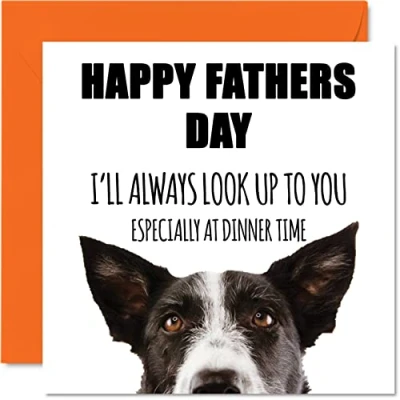Image of Funny Fathers Day Cards for Dad from the Dog Dinner Time Joke Happy Card Dog, Father Gifts, 145mm x Father&#039;s Greeting Gift Daddy Papa