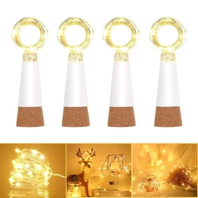 Image of Dumcuw LED Cork Bottle Lights, Waterproof Copper Wire Fairy Lights for Bottles, USB Powered Rechargeable, 59 Inch 15 DIY Party Christmas Wedding (Warm Orange,4pack)