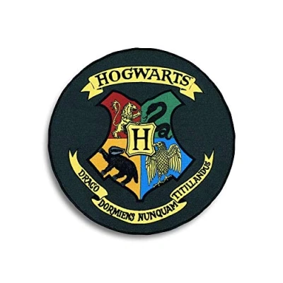 Image of Groovy Uk Harry Potter Hogwarts Shield Indoor Mat, 100 cm x Size, Black/Burgundy/Green/Yellow