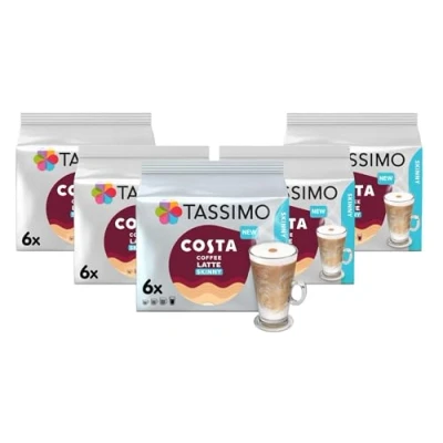 Image of Tassimo Costa Skinny Latte Coffee Pods (Pack of 5, Total 60 Pods, 30 Servings)