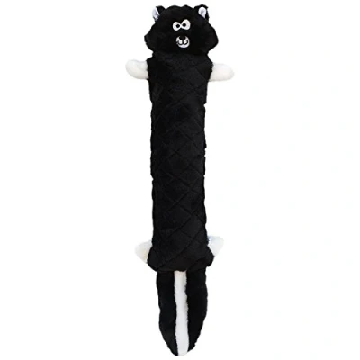 Image of ZippyPaws Jigglerz Tough No Stuffing Squeaky Plush Dog Toy with Crinkle Head and Tail Skunk