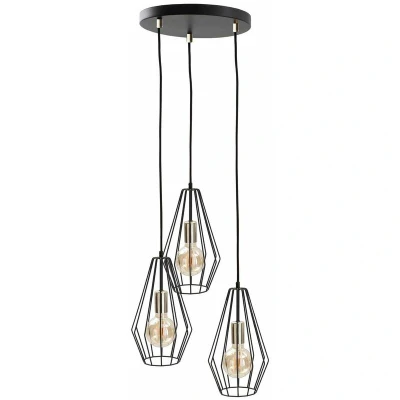 Image of Lex Cluster Pendant Ceiling Light Gold, 32cm, 3x E27