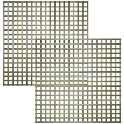 Image of Width: 6ft (183cm) x Height: (180cm 1800mm) Premier Flat Top Square Trellis Fence Topper Panel or Wall Climber Privacy Design Discreet 70mm Holes for Added